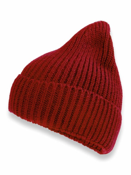 Merino-Mütze Ziegelrot