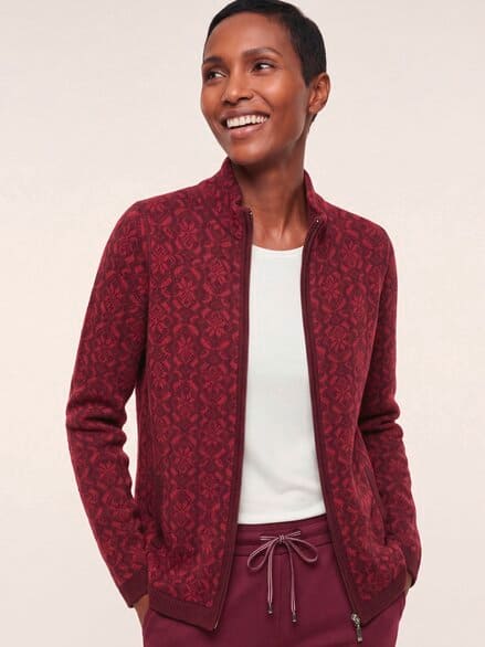Strickjacke Stern Merlot