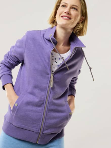 Kuschel Sweat Jacke Lavendel