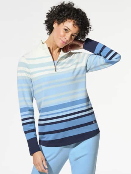 Wohlfühl-Troyer Streifenmix Blau