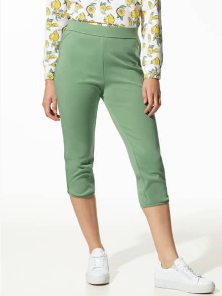 Baumwollstretch Caprihose Kleegrün
