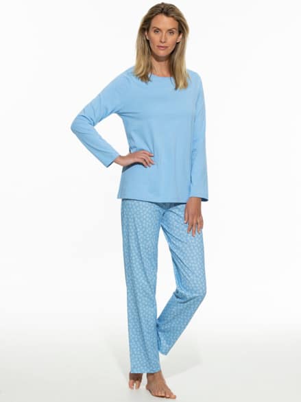 Pyjama Everynight Hellblau Blumen Pyjama Everynight Hellblau Blumen