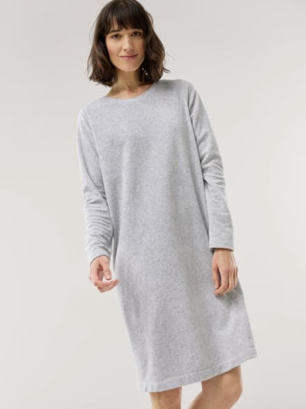 Nicki Kuschel Kleid Grau Melange Nicki Kuschel Kleid Grau Melange