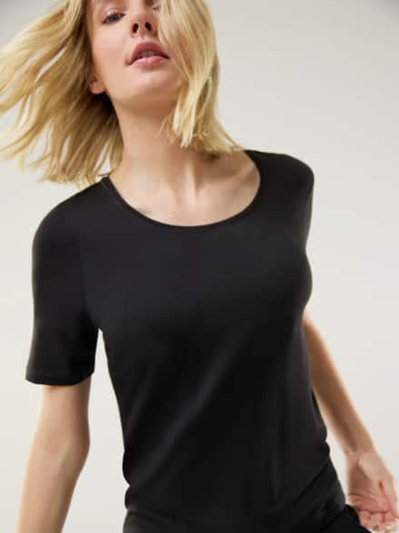 Viskose-Shirt Schwarz Viskose-Shirt Schwarz