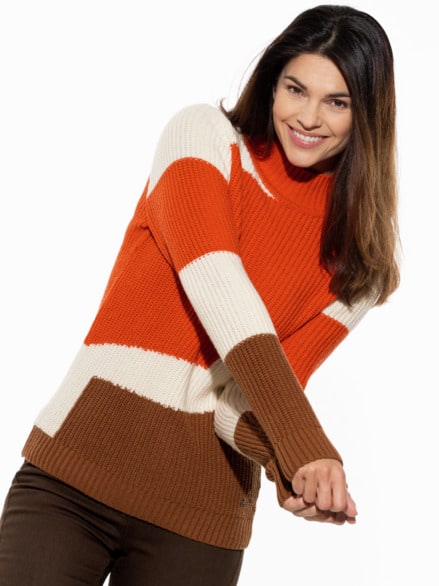 Perlfang-Pullover Landpartie Terracotta Perlfang-Pullover Landpartie Terracotta