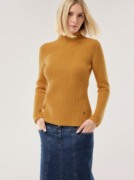 Cashmino Pullover Nahtlos Safran