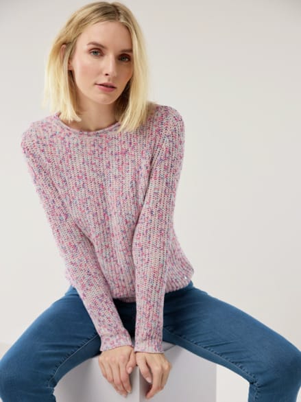 Boucle Pullover Multicolor Offwhite/Himbeersorbet Boucle Pullover Multicolor Offwhite/Himbeersorbet