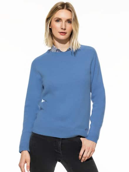 Cashmere-Pullover Nahtlos Blau Cashmere-Pullover Nahtlos Blau
