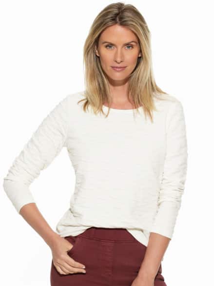 Jacquard-Sweaty 3D Weiß