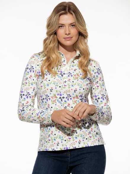 Thermo-Polo Blumendruck Offwhite Thermo-Polo Blumendruck Offwhite