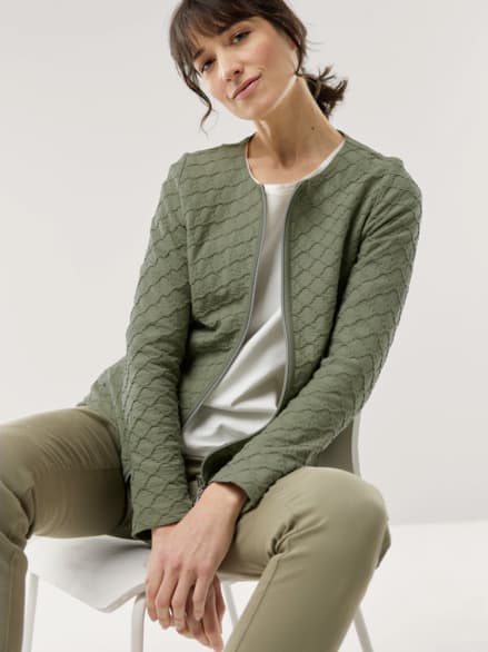 Baumwolljacke Strukturmuster Khaki