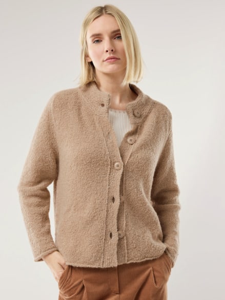 Baby Alpaka Strickjacke Sand