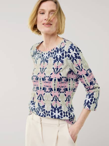 Baumwollshirt Art deco Malve