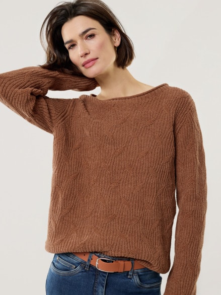 Baumwoll-Samt Pullover Toffee Baumwoll-Samt Pullover Toffee