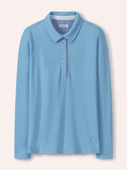Poloshirt Strukturmuster Skyblue