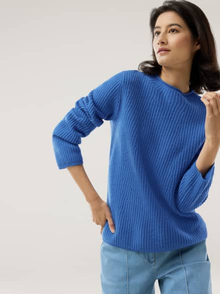Cashmere Pullover 100 Prozent Azurblau Cashmere Pullover 100 Prozent Azurblau