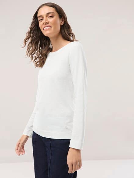 Baumwollshirt aus Flammengarn Offwhite Baumwollshirt aus Flammengarn Offwhite