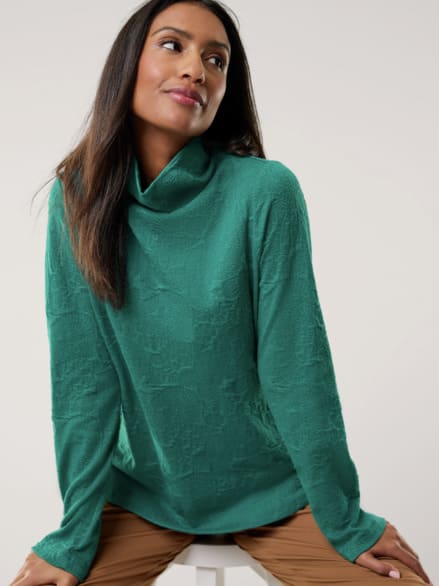 Reliefjacquard Sweatshirt Flaschengrün Reliefjacquard Sweatshirt Flaschengrün