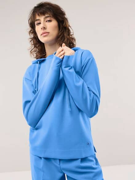 Sweatshirt mit Kapuze Meerblau