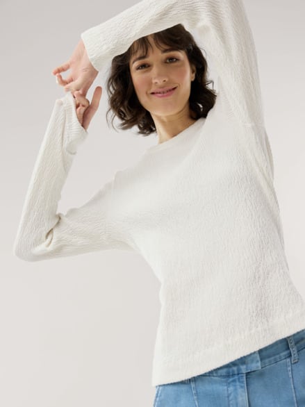 Baumwollshirt Easycare Offwhite