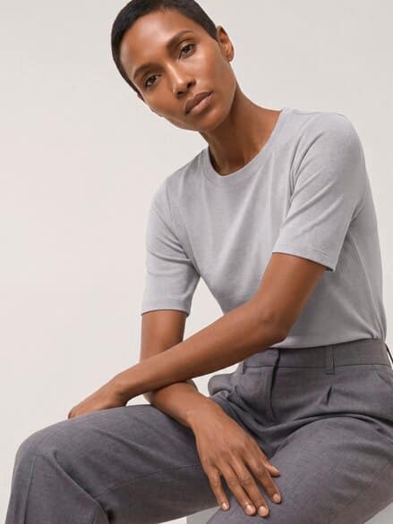 Shirt mit Lurex Silber