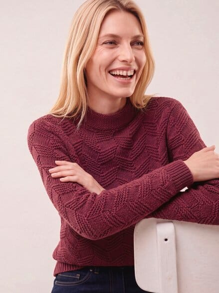 Weicher Strukturpullover Merlot
