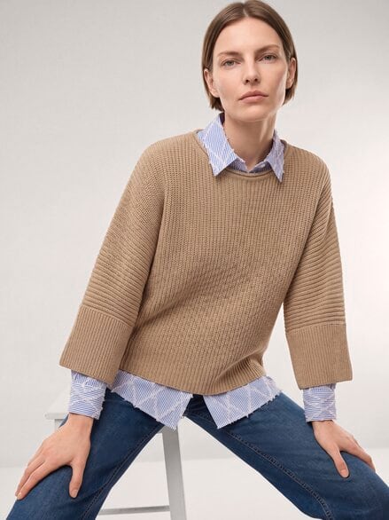 Pullover mit Kimonoärmel Praline