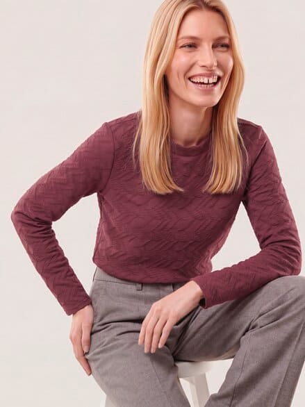 Shirt mit Struktur Merlot