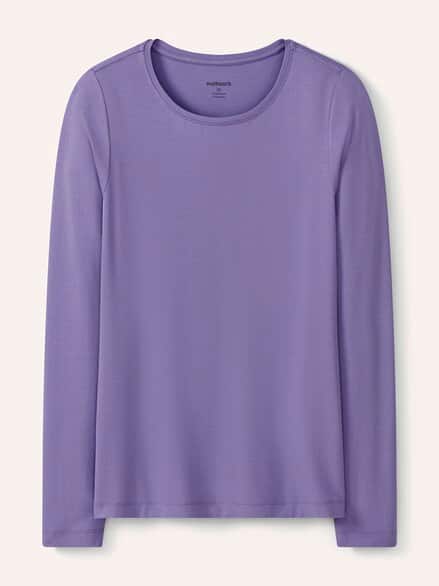 Viskose-Shirt Langarm Flieder