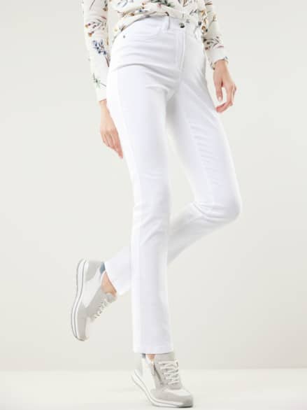 Extraglatt Baumwollhose Weiß