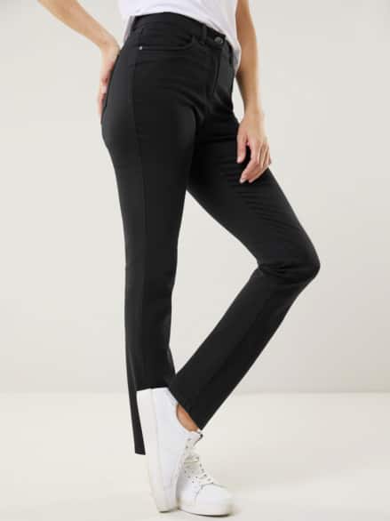 Extraglatt Baumwollhose Schwarz