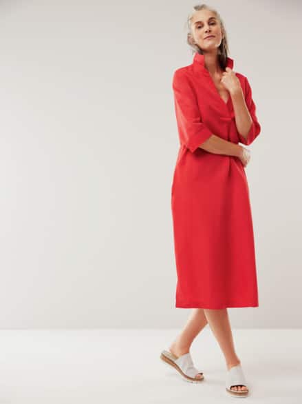 Leinenmixkleid Signalrot Leinenmixkleid Signalrot