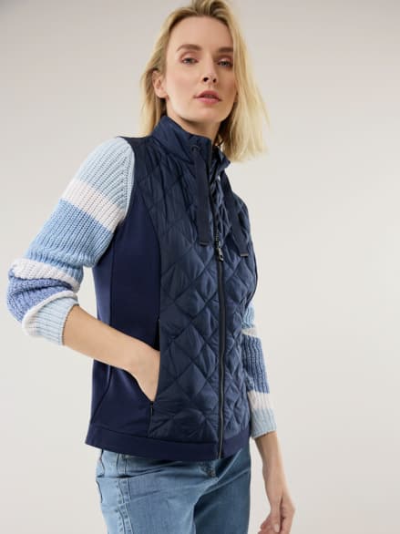 Leichtweste Materialmix Marine