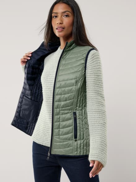 Wende-Steppweste Khaki/Marine