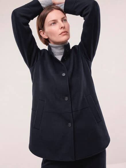 Weiche Doubleface Hemdjacke Nachtblau Weiche Doubleface Hemdjacke Nachtblau
