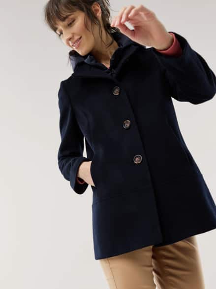 Wolljacke mit Steppeinsatz Marine