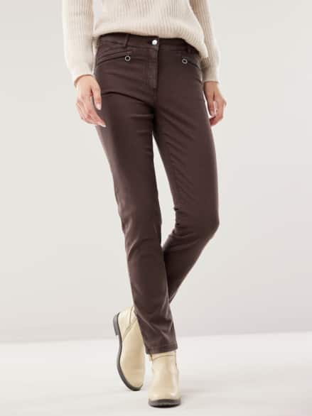 Powerstretch-Baumwollhose Kaffeebraun
