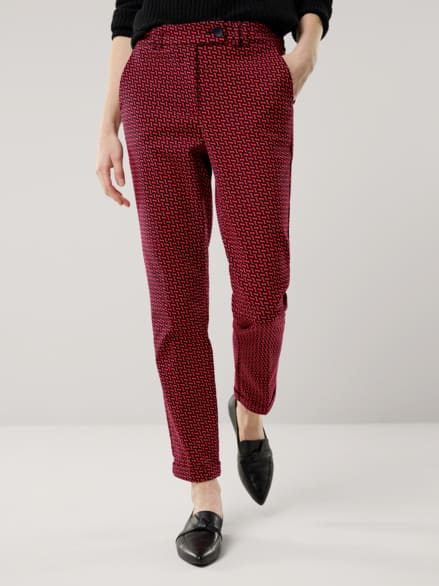 Kombi Jacquardhose Schwarz/Rot