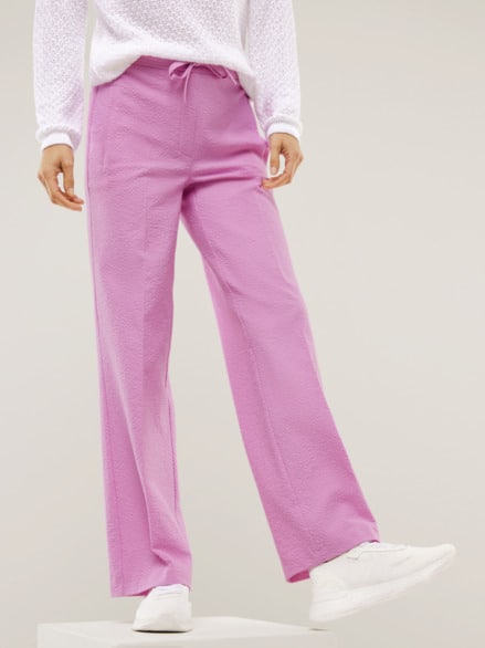 Marlenehose Seersucker Hortensie Marlenehose Seersucker Hortensie