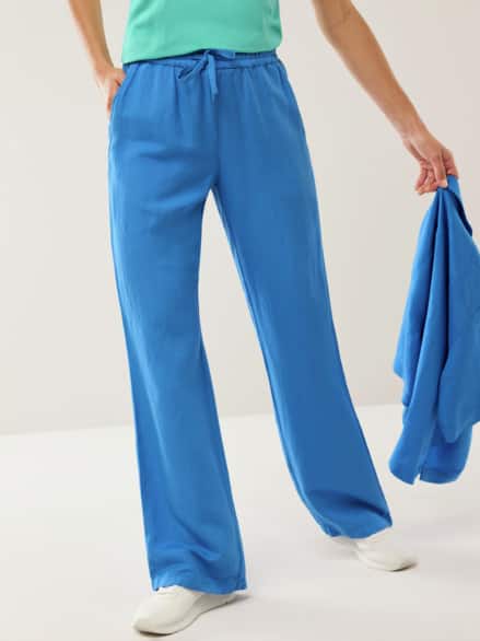 Marlenehose Leinenmix Königsblau Marlenehose Leinenmix Königsblau