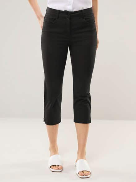 Capri aus Baumwollmix Schwarz
