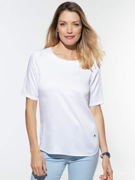 T-Shirt-Bluse Extra Leicht Weiß