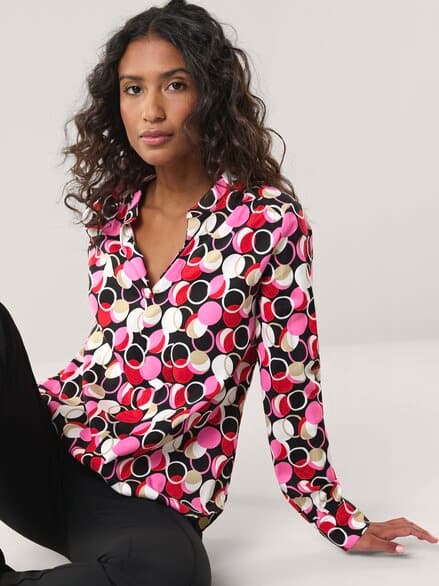 Easy Care Viskose Bluse Druck