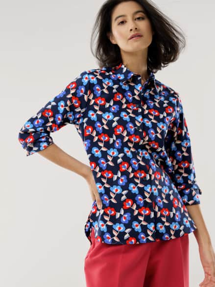 Baumwoll-Bluse Zeitlos Blumendruck
