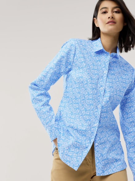 Baumwoll Bluse Perfect Match Millefleurs Jeansblau