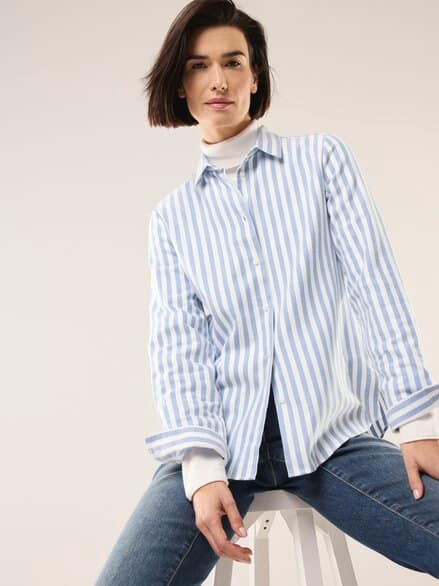 Hemdbluse aus Thermoflanell Streifen Hemdbluse aus Thermoflanell Streifen