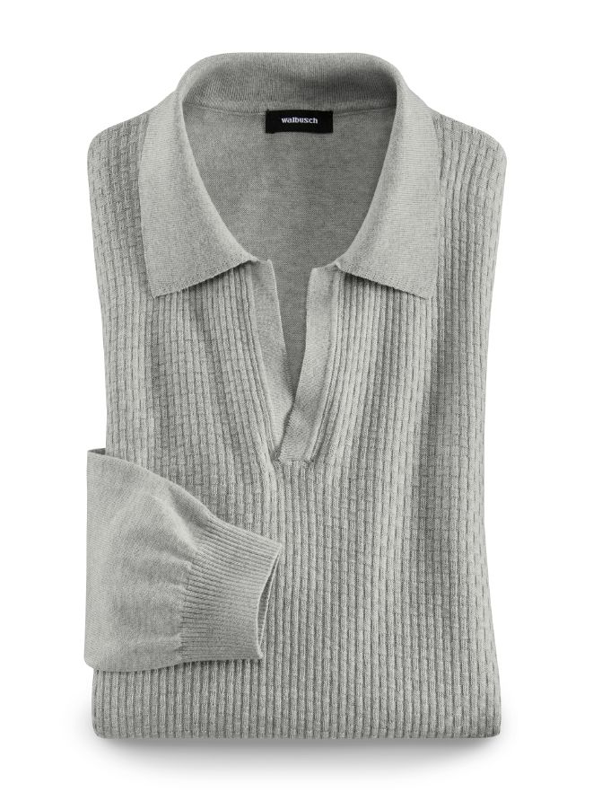 Strick-Polo Langarm Strick-Polo Langarm