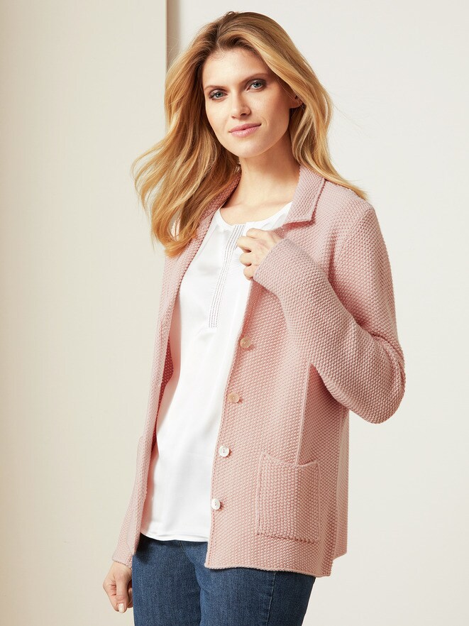 Strickblazer Perlmuster Strickblazer Perlmuster