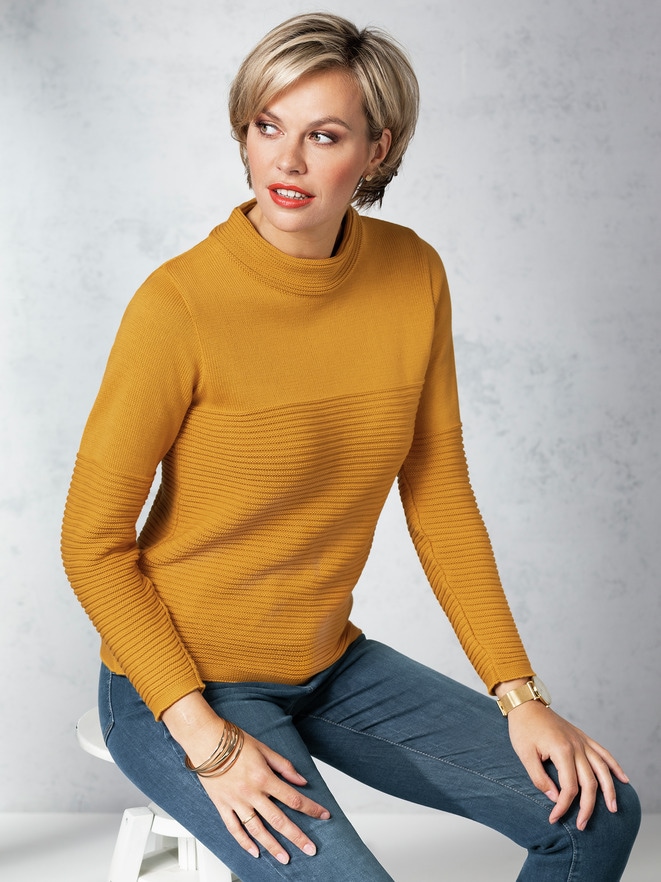 Kaminkragen Pullover Querrippe Kaminkragen Pullover Querrippe