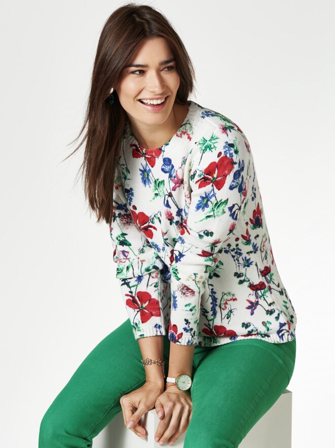Baumwoll-Pullover Gartenblumen Baumwoll-Pullover Gartenblumen